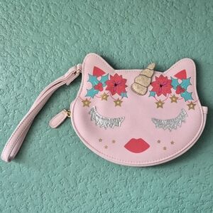 Betsey Johnson Unicorn Wristlet Wallet Pink Clutch